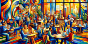 A Happy Diverse Workplace In The Fauvist Art Style